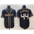 Boles Houston Astros #44 Yordan Alvarez Black  City Connect Cool Base Stitched Jersey