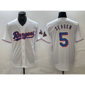 Boles Texas Rangers #5 Corey Seager White  2023 World Series Champions Cool Base Jersey