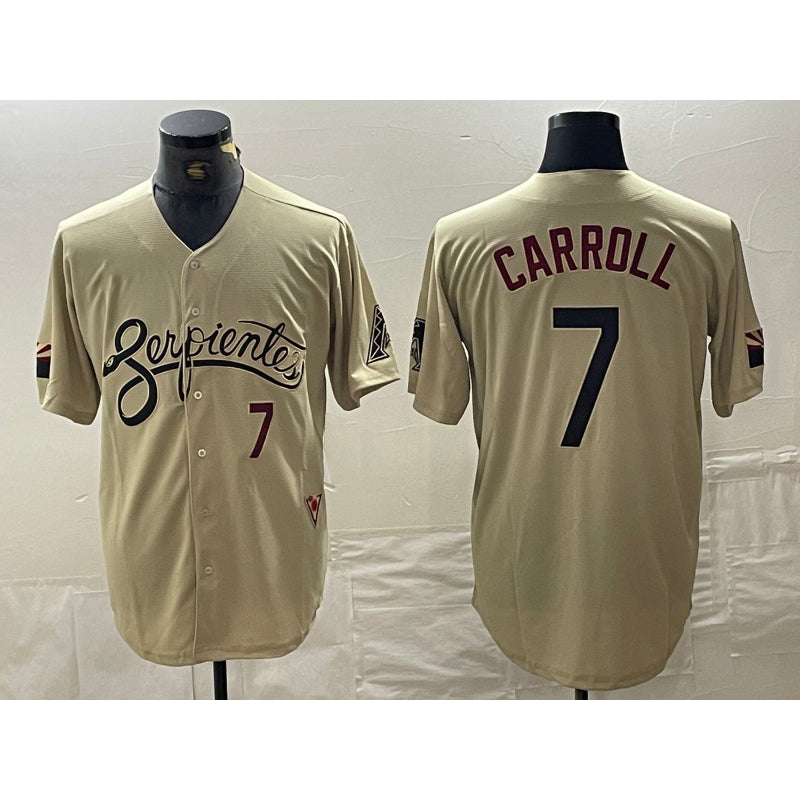 Boles  Arizona Diamondbacks #7 Corbin Carroll Number 2021 Gold  City Connect Cool Base Stitched Jerseys