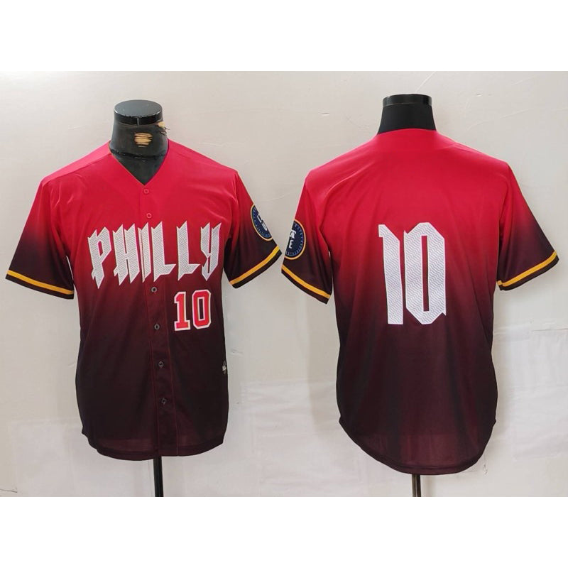 Boles  Philadelphia Phillies #10 JT Realmuto Red  2024 City Connect Limited Stitched Jerseys