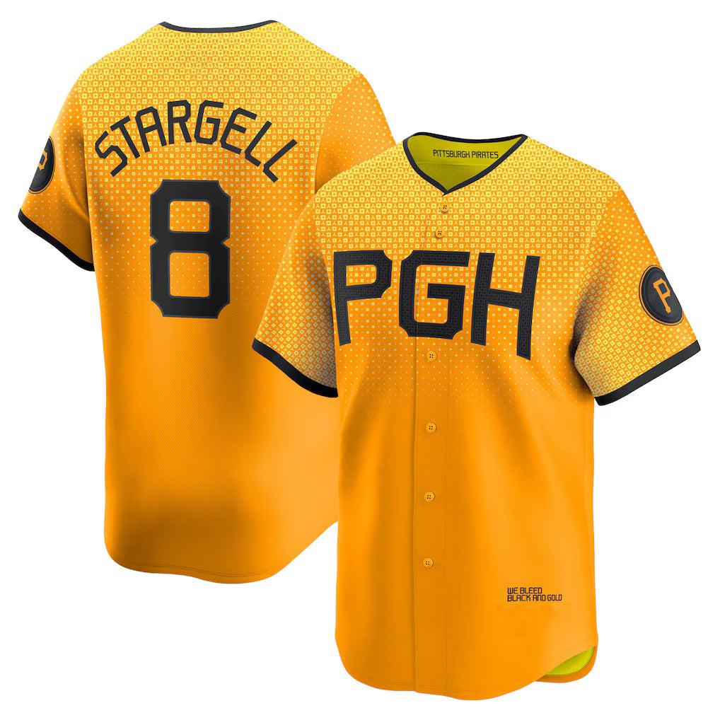 Boles  Pittsburgh Pirates #8 Willie Stargell Gold  City Connect Limited Player Jersey