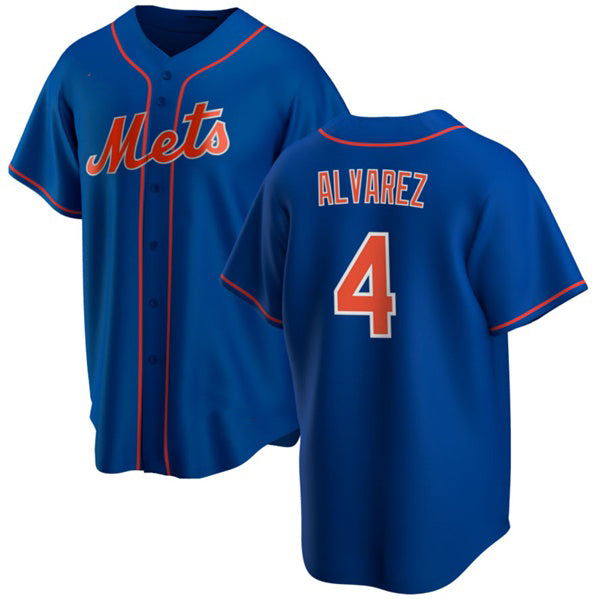 Boles  New York Mets #4 Francisco ¨¢lvarez Royal  Cool Base Stitched Jersey