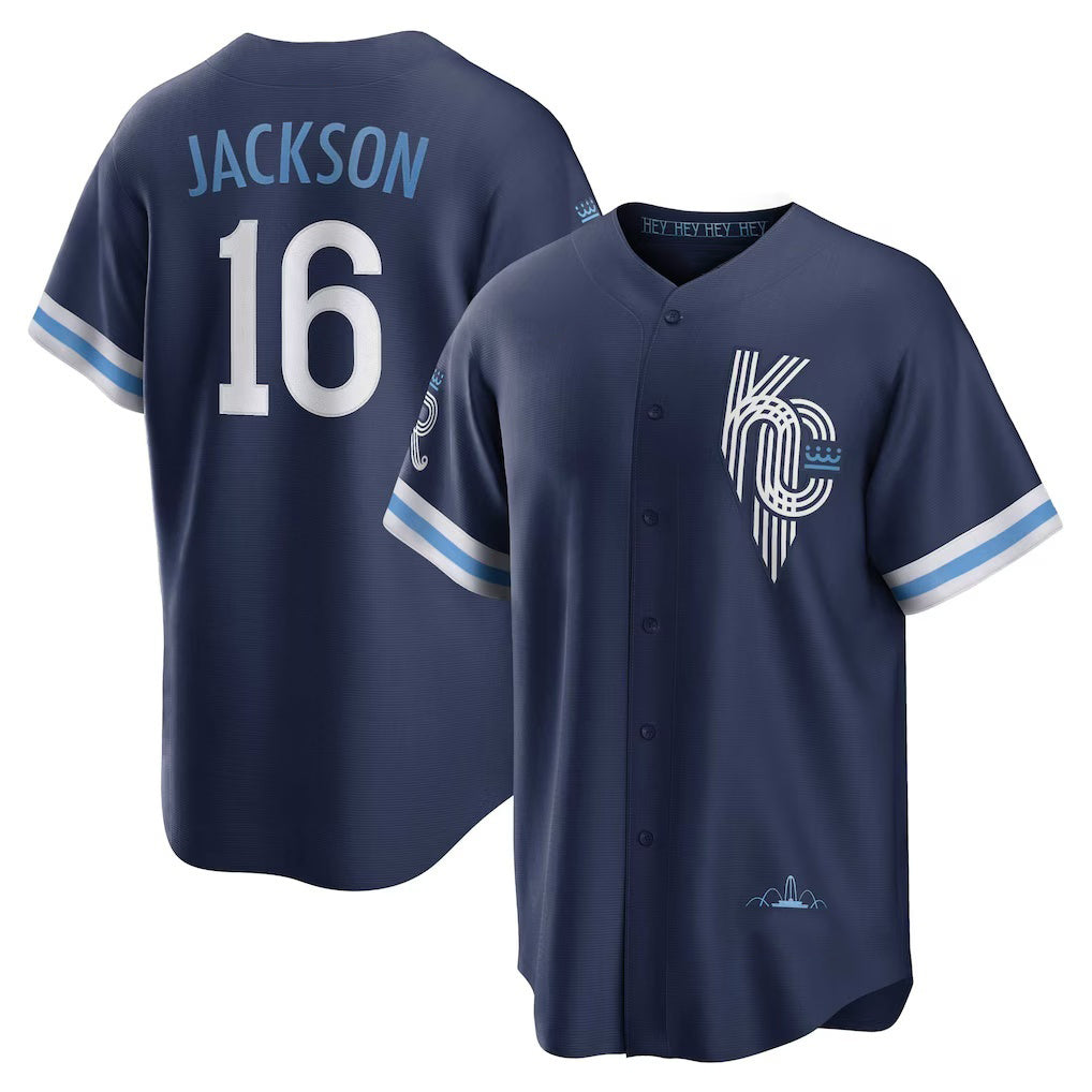 Boles  Kansas City Royals #16 Bo Jackson Navy  City Connect Replica Player Jersey