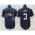 Boles Houston Astros #3 Jeremy Pena Number Mexico Black  Cool Base Stitched Jersey