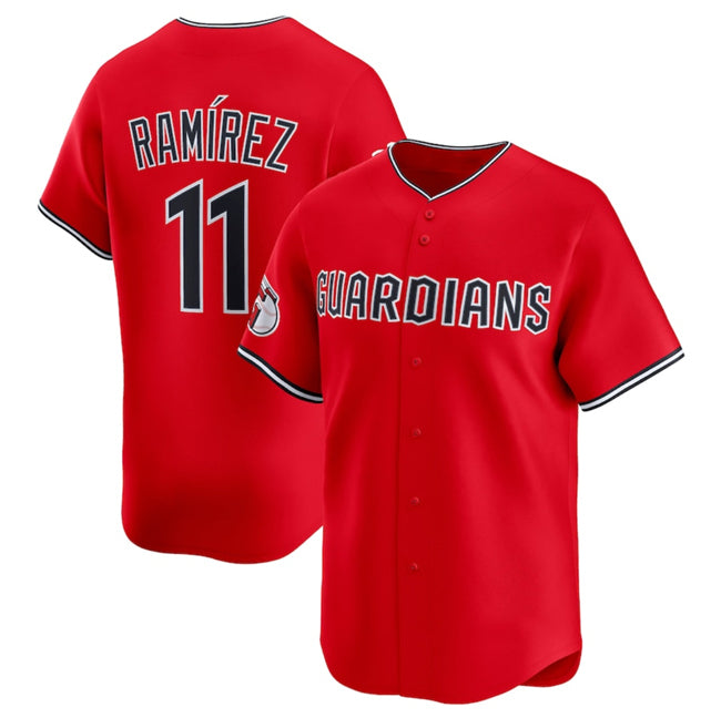Boles  Cleveland Guardians #11 Jose Ramirez Red  Alternate Limited Stitched Jersey