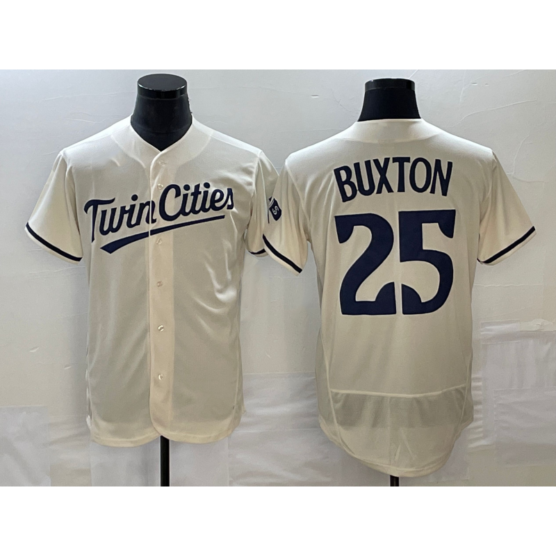 Boles  Minnesota Twins #25 Byron Buxton 2023 Cream  Flex Base Stitched Jersey