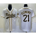 Boles  Pittsburgh Pirates #21 Roberto Clemente White  Cool Base Stitched Jersey
