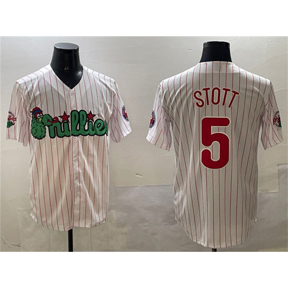 Boles  Philadelphia Phillies #5 Bryson Stott White  Phanatic Cool Base Stitched Jersey