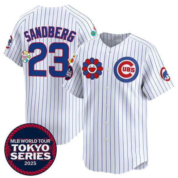 Boles  Chicago Cubs #23 Ryne Sandberg White  2025 Tokyo Series Limited Stitched Jersey