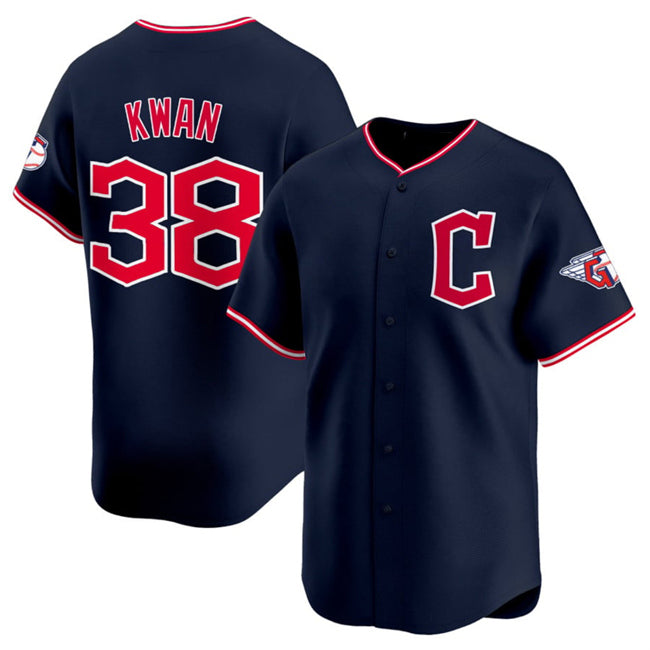 Boles  Cleveland Guardians #38 Steven Kwan Navy  2025 Alternate Limited Stitched Jersey