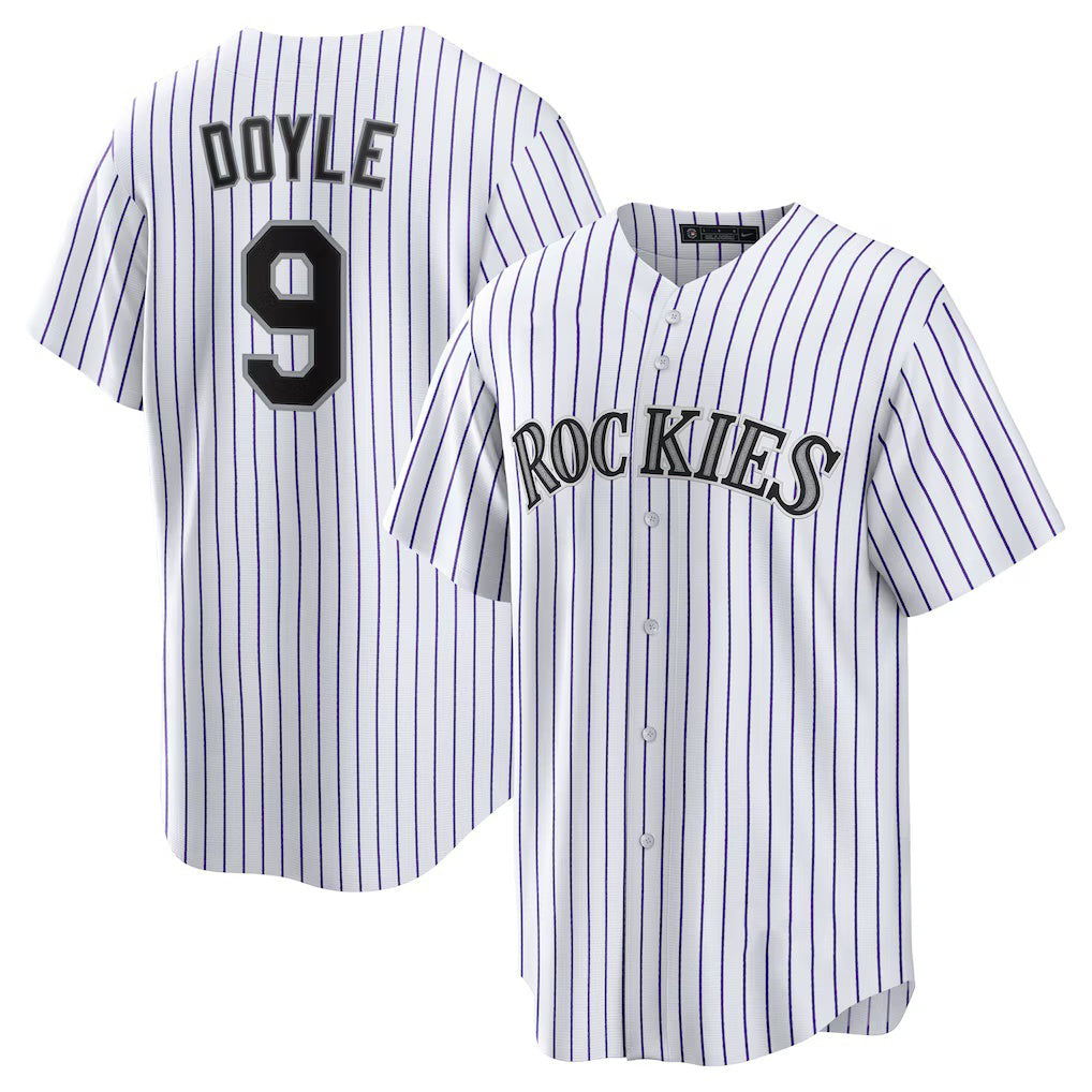 Boles  Colorado Rockies #9 Brenton Doyle White  Home Replica Jersey