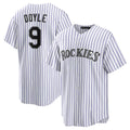 Boles  Colorado Rockies #9 Brenton Doyle White  Home Replica Jersey