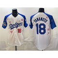 Boles Los Angeles Dodgers #18 Yoshinobu Yamamoto White Royal  2025 World Series Champions Patch Tokyo Series Limited Stitched Jersey