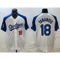 Boles Los Angeles Dodgers #18 Yoshinobu Yamamoto Number White Blue  Fashion Stitched Cool Base Limited Jersey