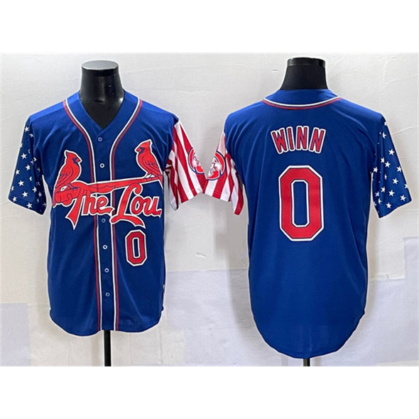 Boles St. Louis Cardinals #0 Masyn Winn Royal  Independence Day Vapor Premier Limited Stitched Jersey