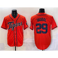 Boles Detroit Tigers #29 Tarik Skubal Orange  With Patch Cool Base Stitched Jersey