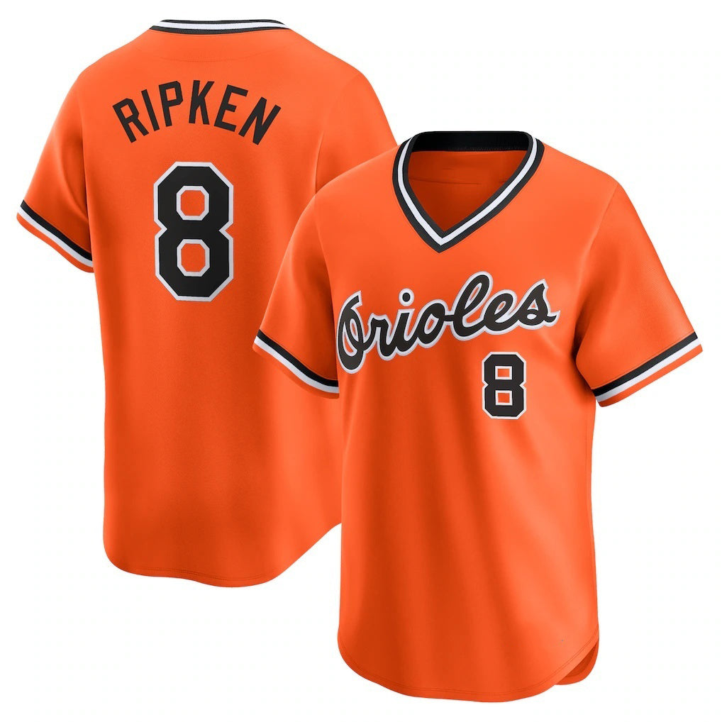 Boles Baltimore Orioles #8 Cal Ripken Jr. Orange  Throwback Cooperstown Limited Jersey
