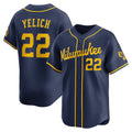 Boles    Milwaukee Brewers #22 Christian Yelich Navy  Alternate Limited Jersey