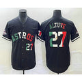 Boles Houston Astros #27 Jose Altuve Number Mexico Black  Cool Base Stitched Jersey