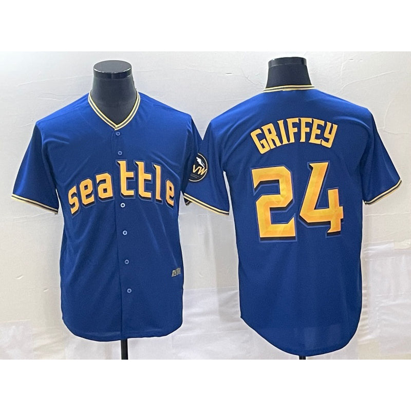 Boles Seattle Mariners #24 Ken Griffey Blue  2023 City Connect Cool Base Stitched Jersey