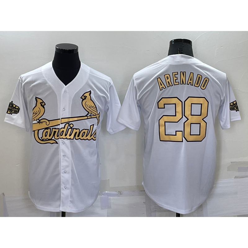 Boles St. Louis Cardinals #28 Nolan Arenado White  2022 All Star Stitched Cool Base Jersey