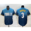 Boles  Philadelphia Phillies #3 Bryce Harper Blue  2024 City Connect Limited Stitched Jersey
