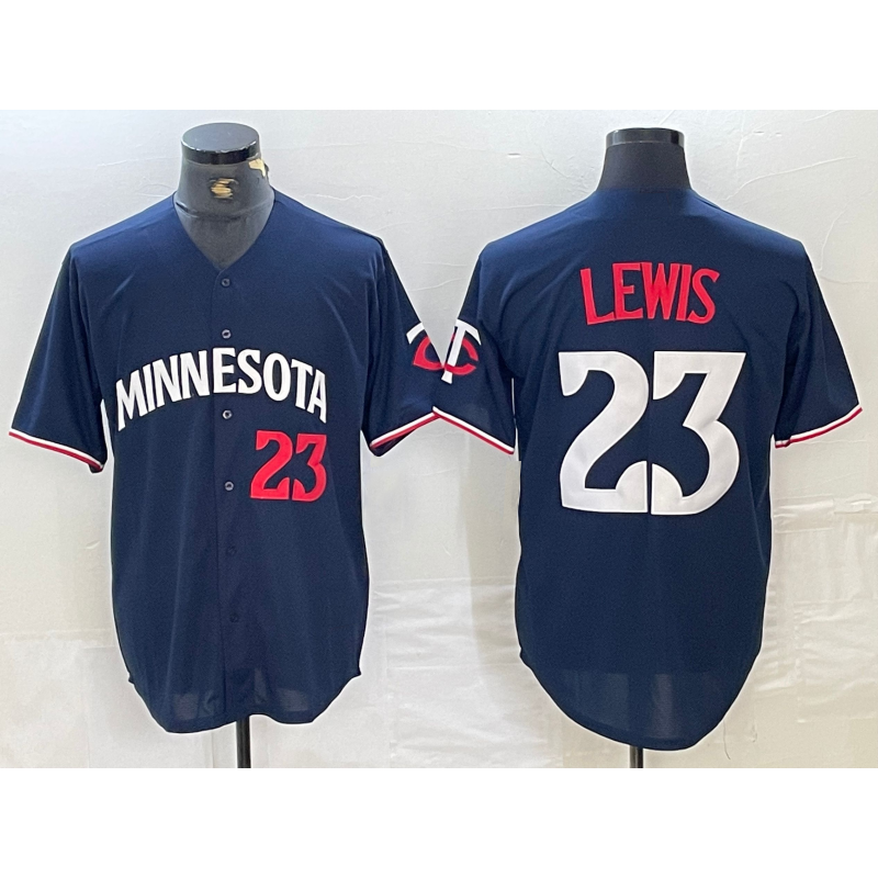 Boles  Minnesota Twins #23 Royce Lewis Number 2023 Navy Blue  Cool Base Stitched Jersey 2