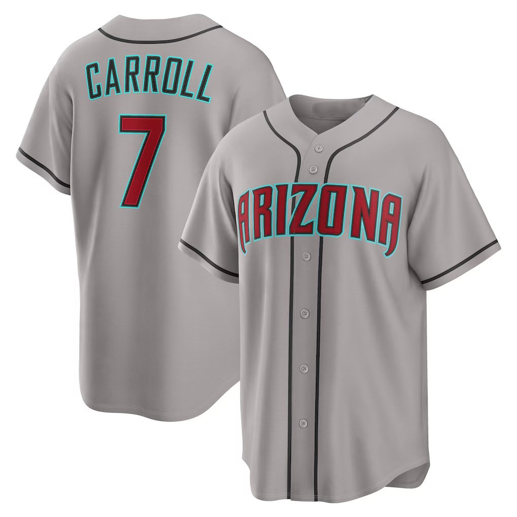Boles  Arizona Diamondbacks #7 Corbin Carroll Gray  Road Replica Jersey
