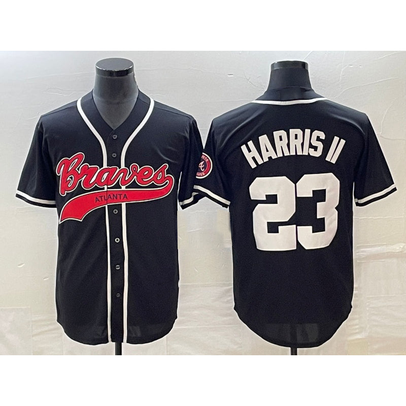 Boles Atlanta Braves #23 Michael Harris II Black  Cool Base Stitched Jersey