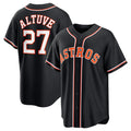 Boles Houston Astros #27 Jose Altuve 2026 Black  Out Stitched Jersey