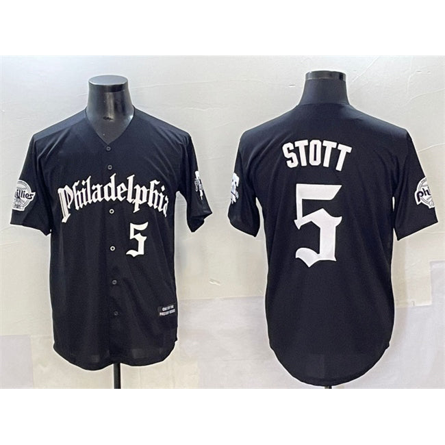 Boles  Philadelphia Phillies #5 Bryson Stott Black  Gothic Vapor Limited Stitched Jersey