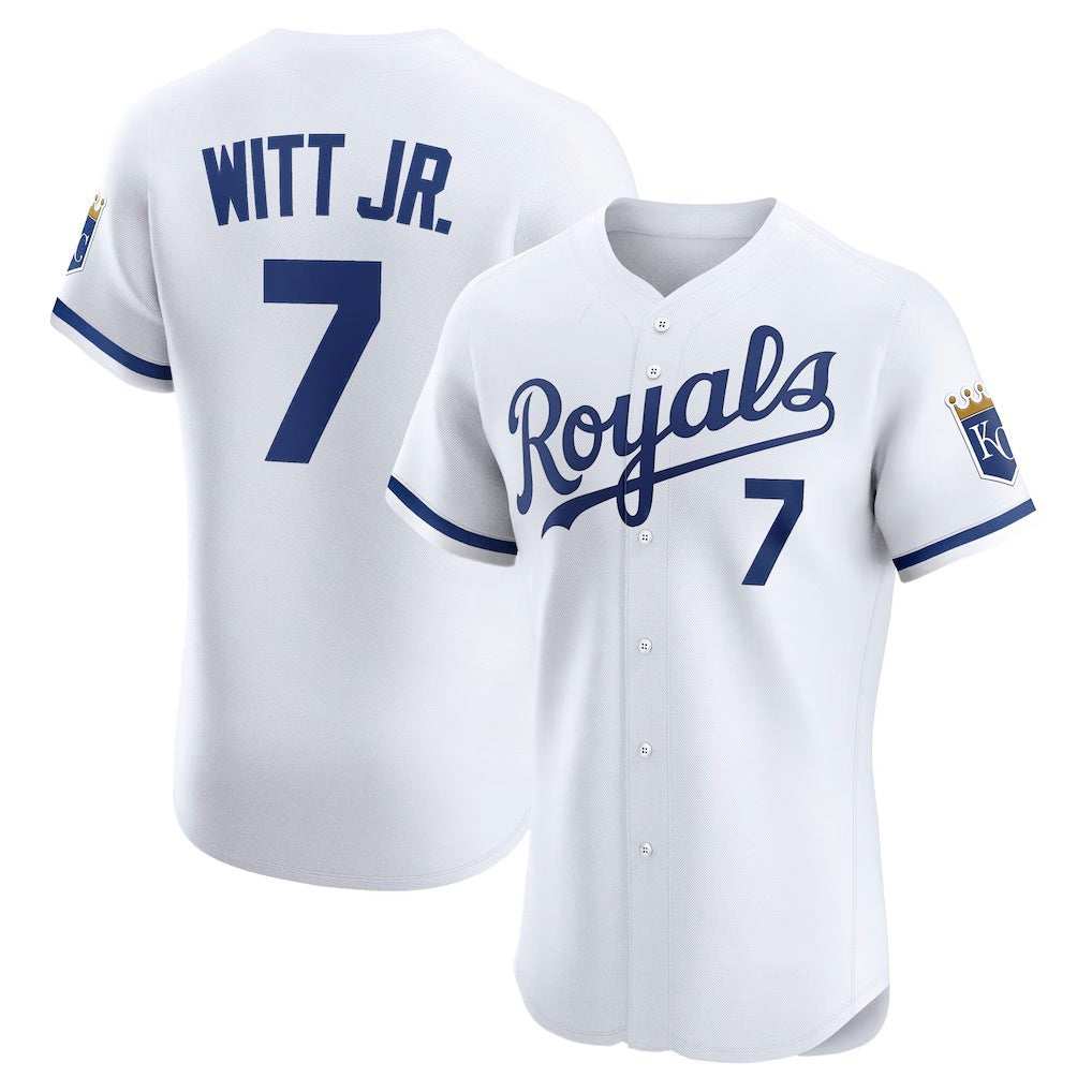 Boles  Kansas City Royals #7 Bobby Witt Jr. White  Home Elite Player Jersey