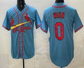 St Louis Cardinals #0 Masyn Winn Blue  Cool Base Jersey