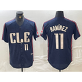 Boles  Cleveland Guardians #11 Jose Ramirez Number Navy  2024 City Connect Limited Stitched Jersey