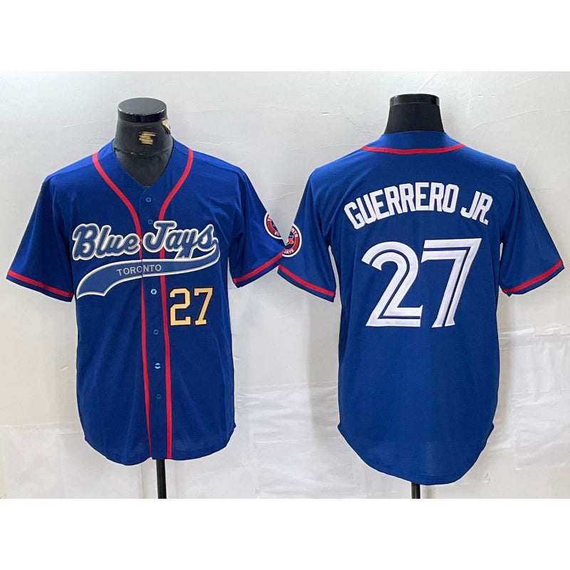 Boles  Toronto Blue Jays #27 Vladimir Guerrero Jr Blue  Cool Base Stitched Jerseys