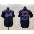 Boles  New York Mets #27 Mark Vientos Black  Cool Base Stitched Jersey