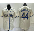 Boles Seattle Mariners #44 Julio Rodriguez Cream  Stitched Cool Base Jersey