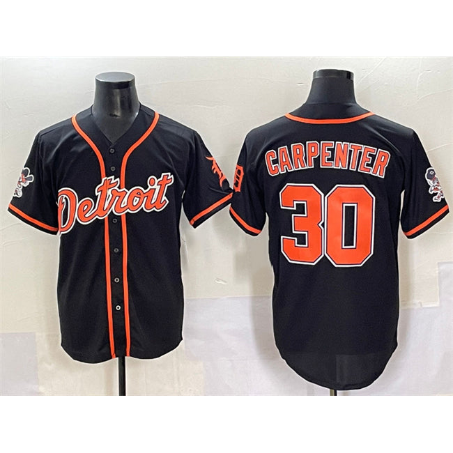 Boles Detroit Tigers #30 Kerry Carpenter Black  With Patch Cool Base Stitched Jersey