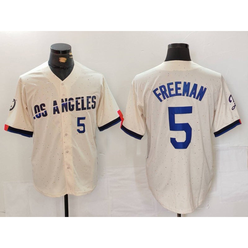 Boles Los Angeles Dodgers #5 Freddie Freeman Number Cream  2024 City Connect Limited Stitched Jerseys