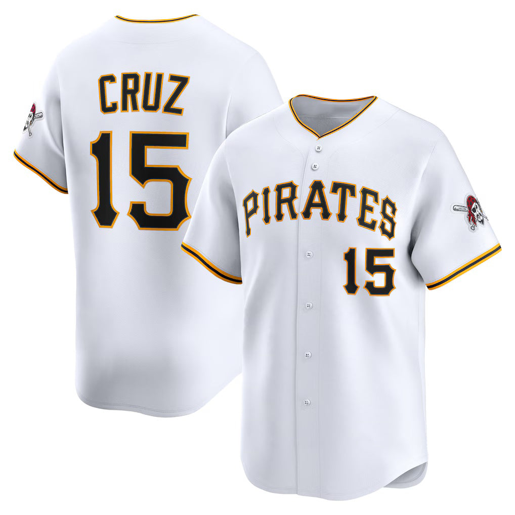 Boles  Pittsburgh Pirates #15 Oneil Cruz White  Home Limited Player Jersey