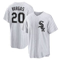 Boles  Chicago White Sox #20 Miguel Vargas White  Home Replica Jersey