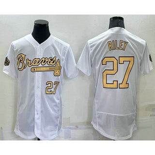 Boles Atlanta Braves #27 Austin Riley Number White  2022 All Star Stitched Flex Base Jersey