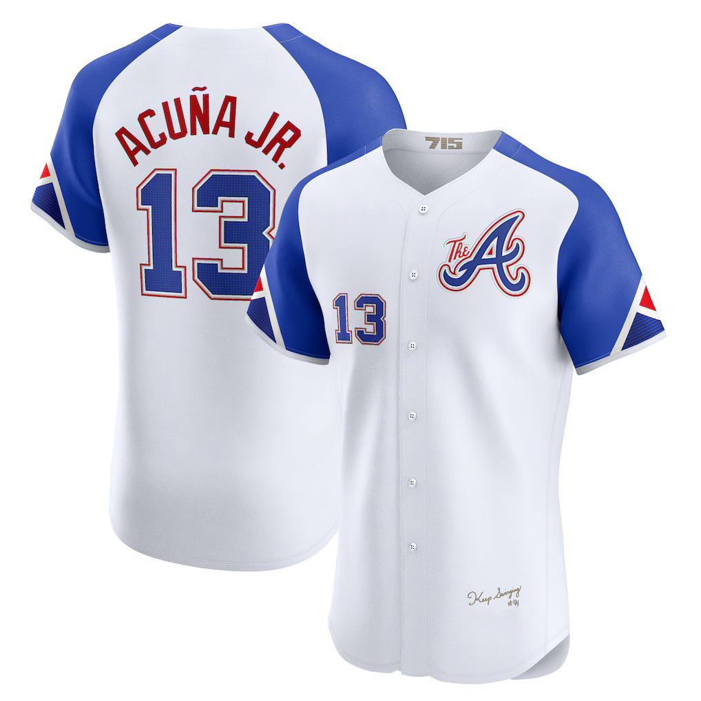 Boles Atlanta Braves #13 Ronald Acu?a Jr. White  City Connect Elite Jersey