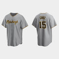 Boles  Pittsburgh Pirates #15 Oneil Cruz Gray  Road Cool Base Jersey