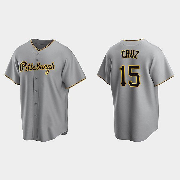 Boles  Pittsburgh Pirates #15 Oneil Cruz Gray  Road Cool Base Jersey