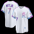 Boles  Kansas City Royals #7 Bobby Witt Jr. White  2026 City Connect Stadium Jersey