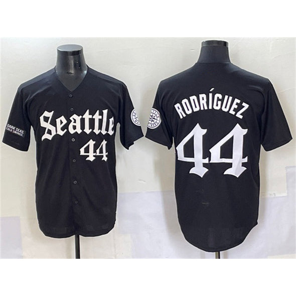 Boles Seattle Mariners #44 Julio Rodr¨ªguez Black  'Deep Sea Gothic Edition' Vapor Premier Limited Stitched Jersey
