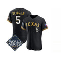 Boles Texas Rangers #5 Corey Seager Black Gold  2023 World Series Flex Base Stitched Jersey