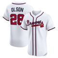 Boles Atlanta Braves #28 Matt Olson White  Home Elite Player Jersey