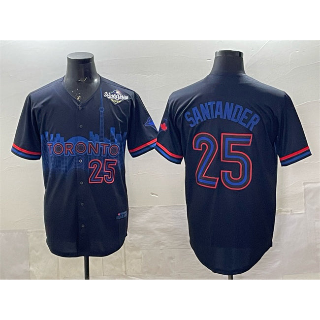 Boles  Toronto Blue Jays #25 Anthony Santander Navy  2025 World Series City Connect Limited Stitched Jersey